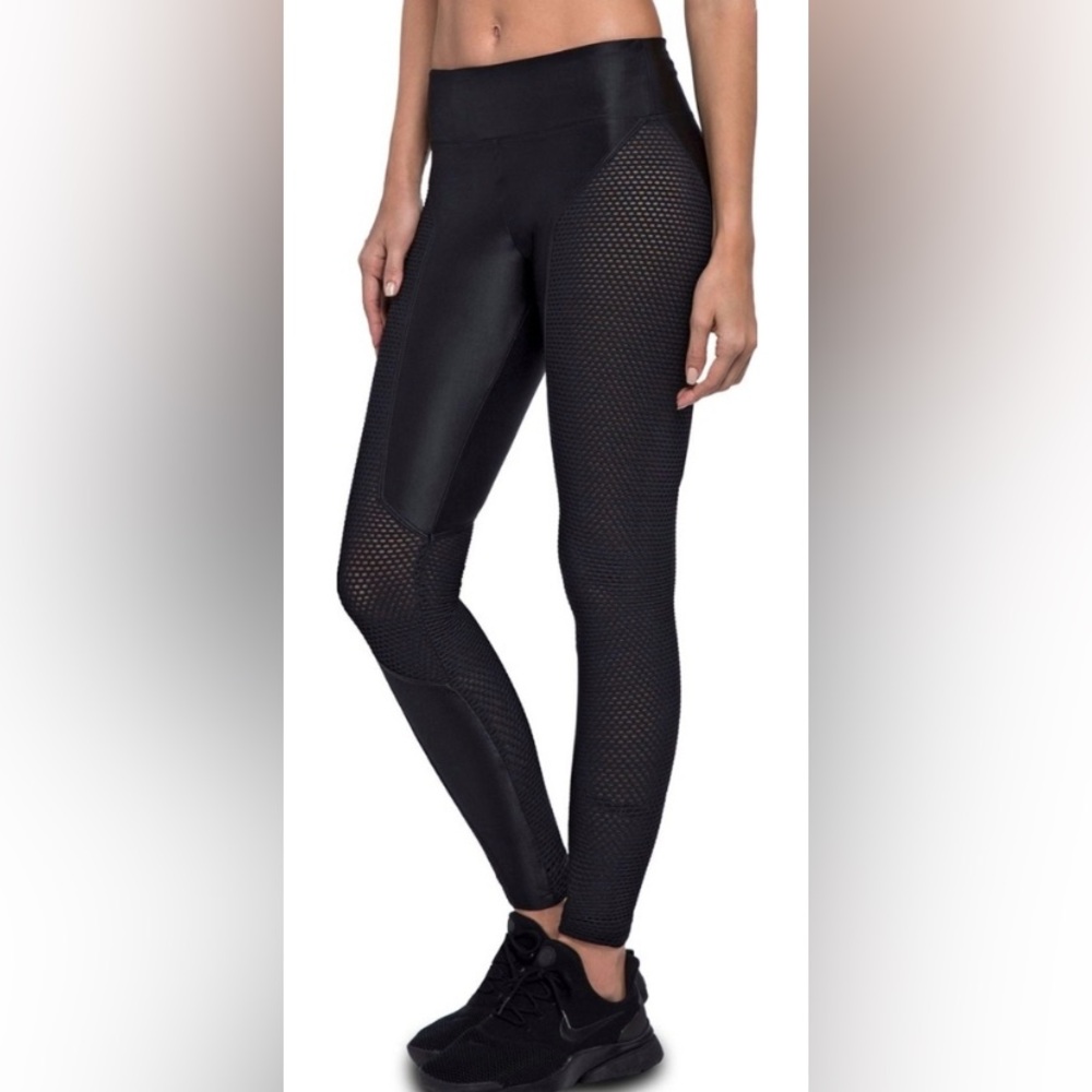 KORAL Harlow High Rise Energy Women's Black Mesh Leggings NWT Size Medium